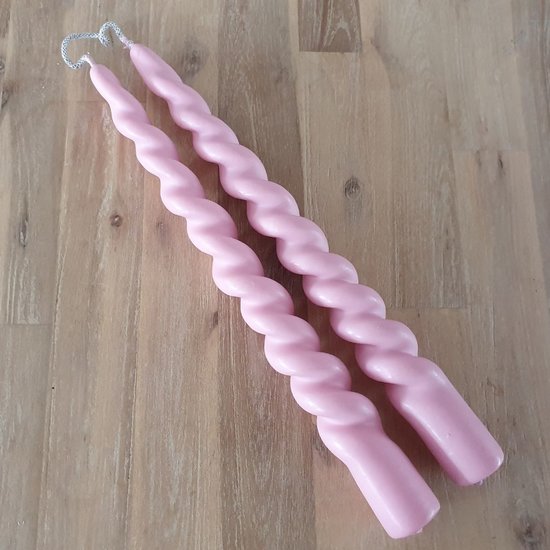 Rustik Lys – Outdoor-Kerze Swirl, zartrosa, Größe L