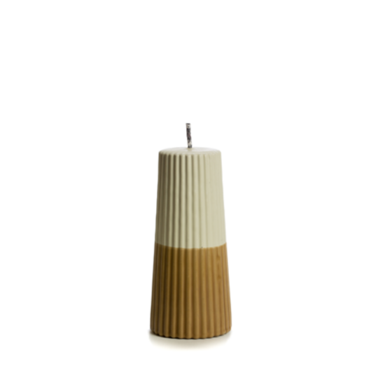Rustik Lys - Outdoor Stumpenkerze Grooved Fudge S