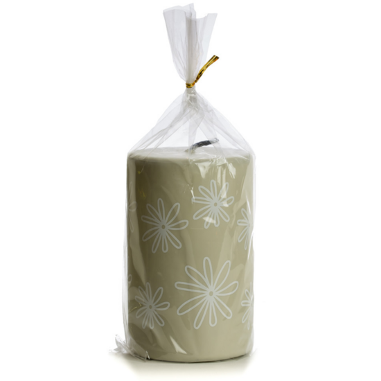 Rustik Lys - Outdoor Stumpenkerze Blumen Kiesel Kneusje