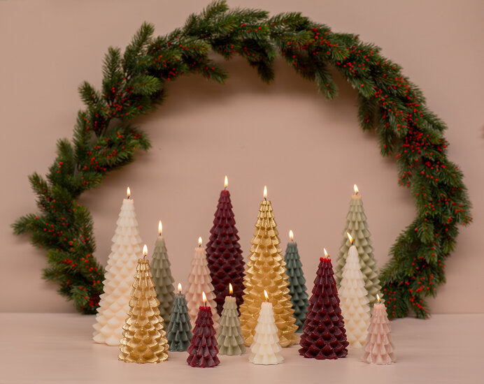 Rustik Lys - Weihnachtsbaumkerze Aubergine S