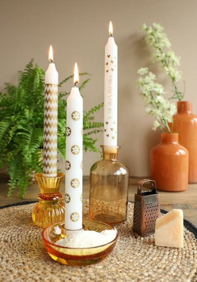 Pimped Candles „To The Moon“ weiß/gold