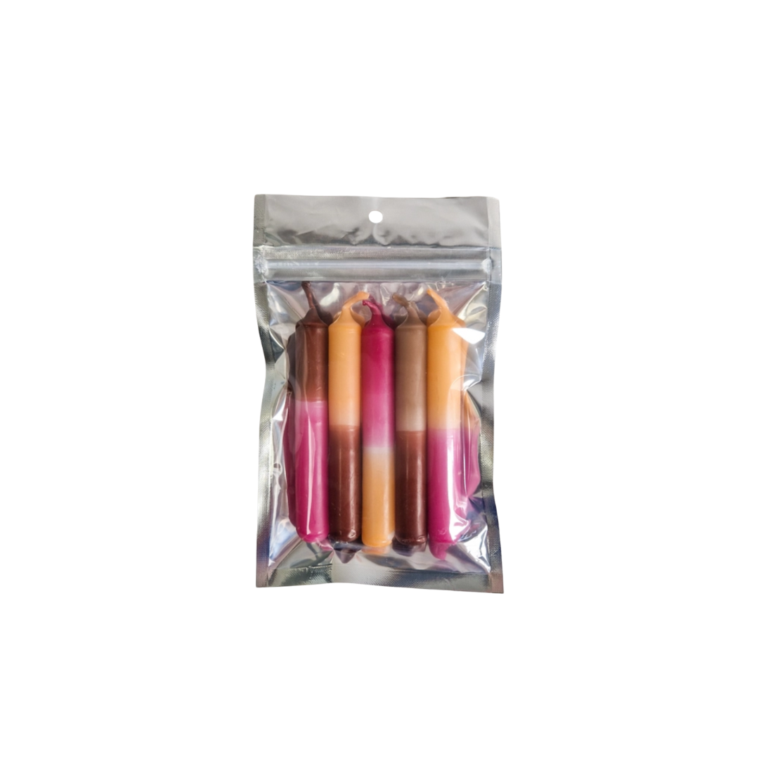Elate & Co. – Dip-Dye-Stiftkerzen Rosa-Braun-Orange 5 Stück/5
