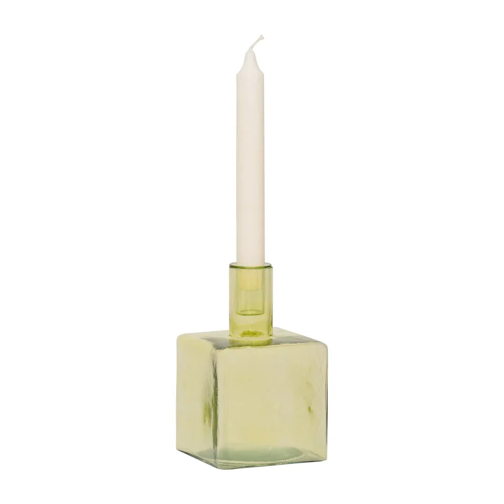 Urban Nature Culture - Kandelaar Cubico - Pale Green Gerecycled Glas (16 cm)