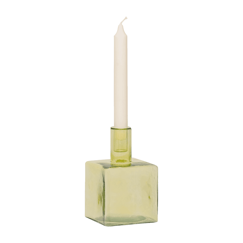 Urban Nature Culture - Kandelaar Cubico - Pale Green Gerecycled Glas (16 cm)