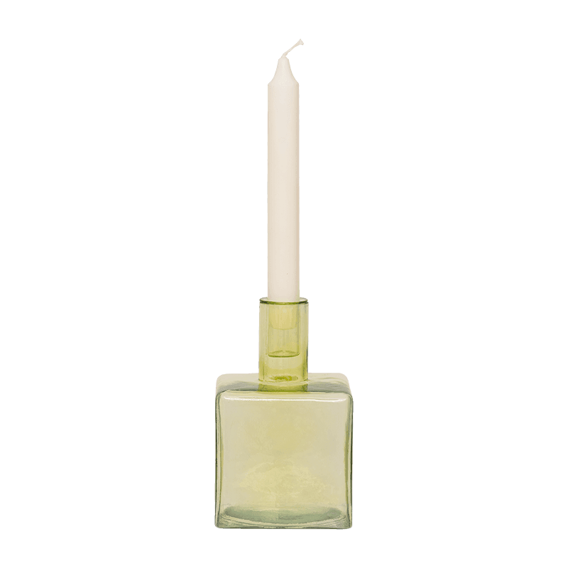 Urban Nature Culture - Kandelaar Cubico - Pale Green Gerecycled Glas (16 cm)