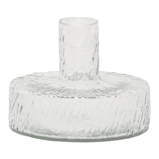 Urban Nature Culture - Kandelaar Solvi B - Gerecycled Glas Transparant Ø 15 cm