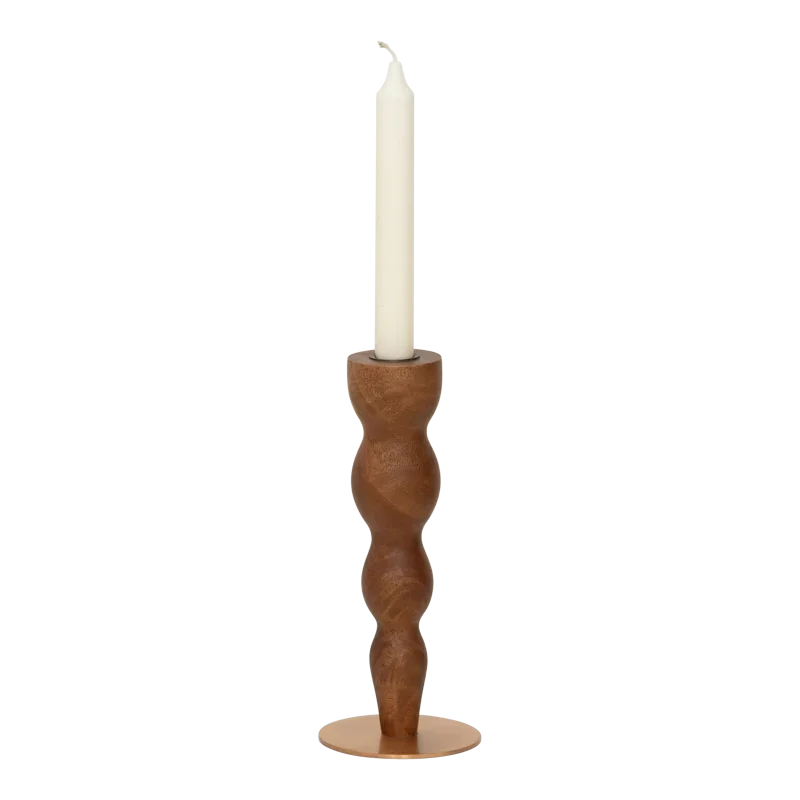 Urban Nature Culture Kandelaar Tali Bruin Mangohout 24 cm