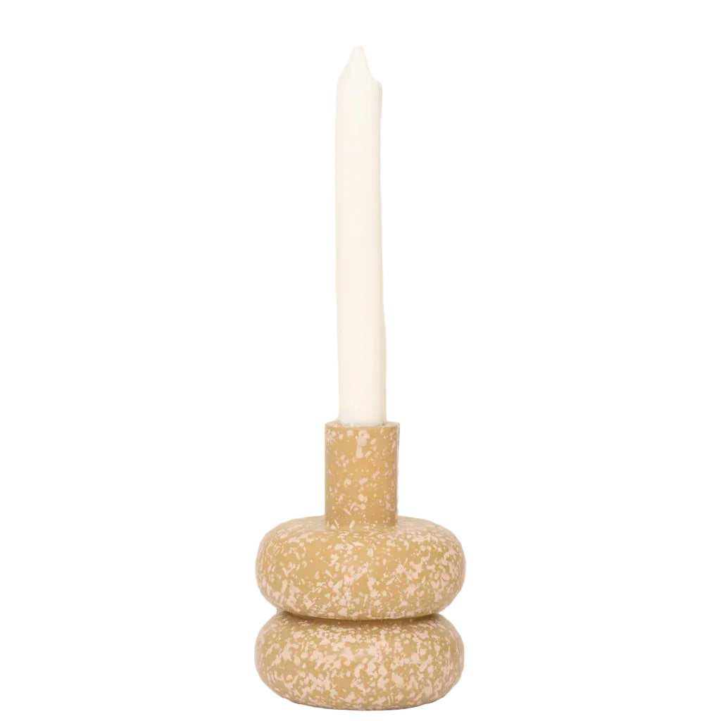 Urban Nature Culture kandelaar Zody beige met roze spikkels Ø10×14 cm