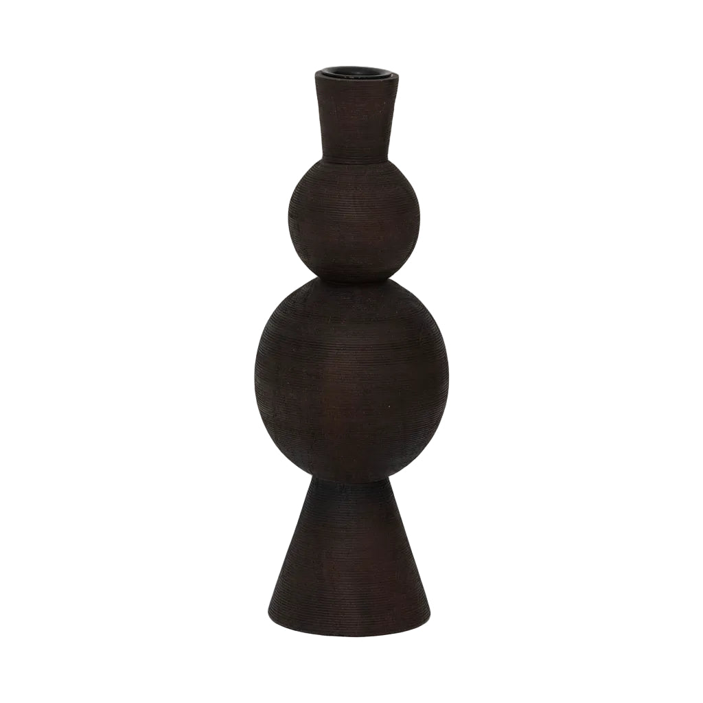 Urban Nature Culture kandelaar Zen Walnut van mangohout Ø9 × 25 cm