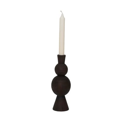 Urban Nature Culture kandelaar Zen Walnut van mangohout Ø9 × 25 cm