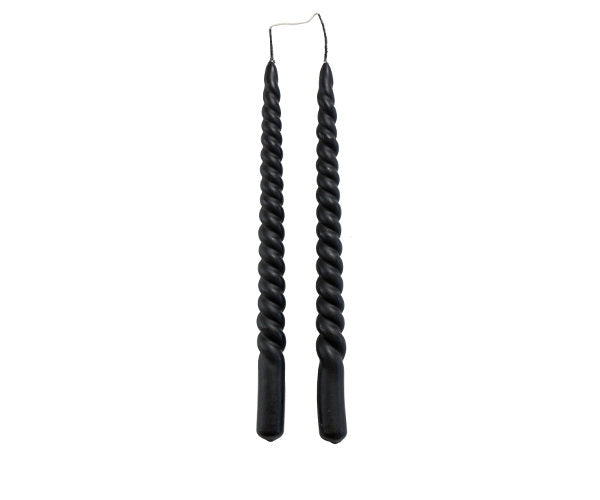 Rustik Lys - Tafelkerze Swirl Schwarz