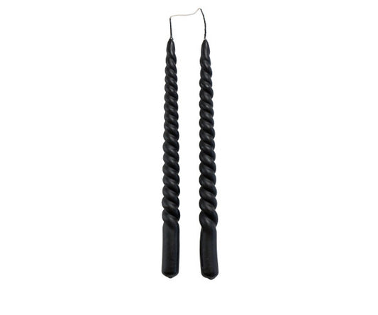 Rustik Lys - Tafelkerze Swirl Schwarz