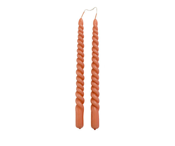 Rustik Lys - Tafelkerze Swirl Brique