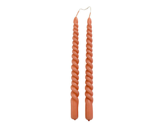 Rustik Lys - Tafelkerze Swirl Brique