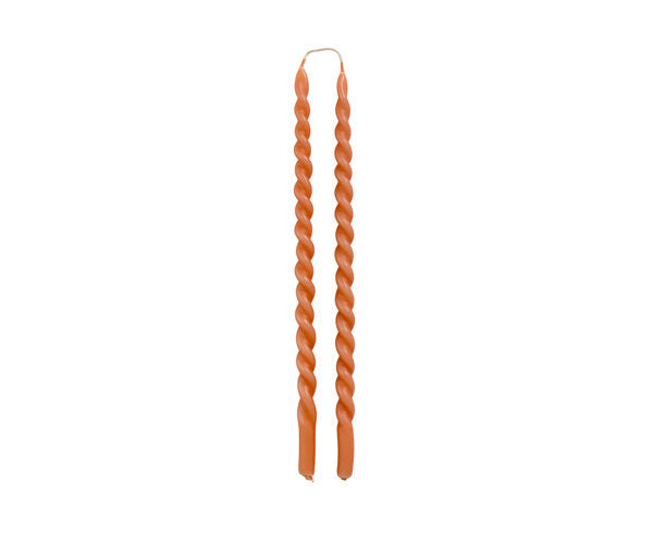 Rustik Lys Slim Swirl potloodkaarsjes Brique 1,2 × 30 cm - 2 stuks