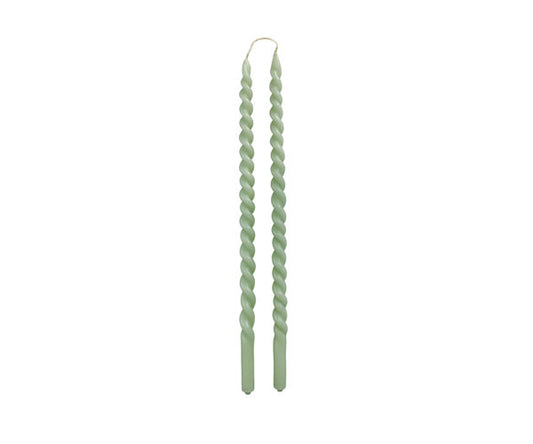 Rustik Lys – Dinnerkerze Slim Swirl Dusty Green