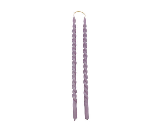 Rustik Lys - Abendkerze Slim Swirl Lavendel