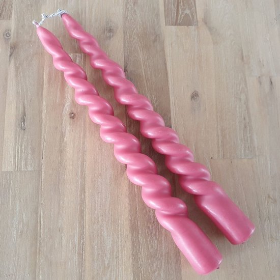 Rustik Lys – Outdoor-Kerze Swirl Dunkelrosa L