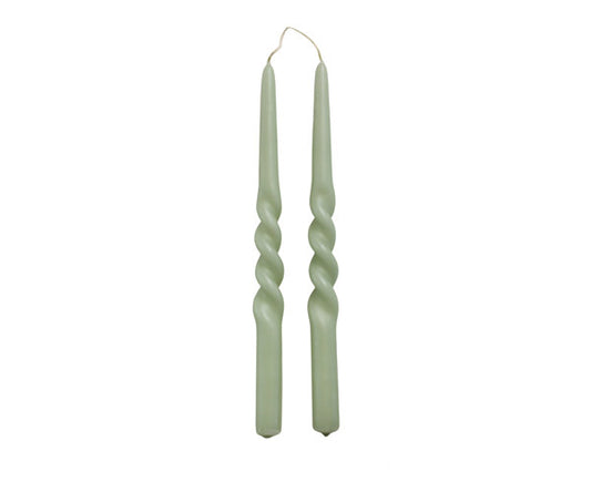 Rustik Lys – Dinnerkerze Twist Dusty Green