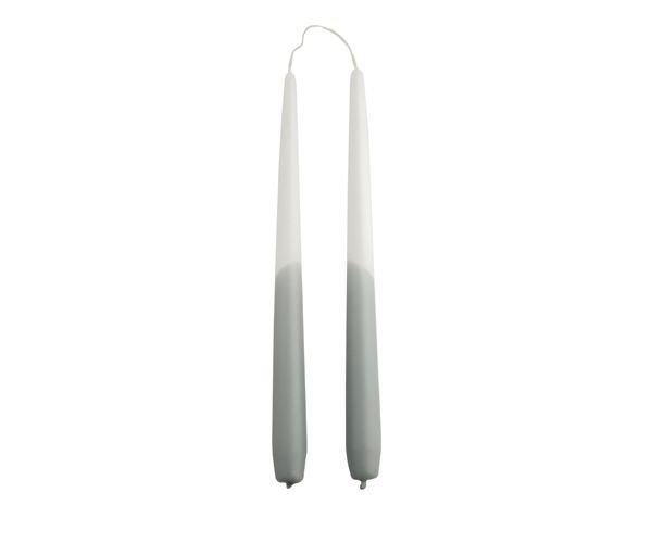 Rustik Lys Tweeling dinerkaarsen Koel grijs 2,2 × 29 cm - 2 stuks