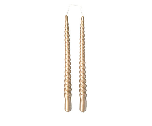 Rustik Lys - Tafelkerze Swirl Gold