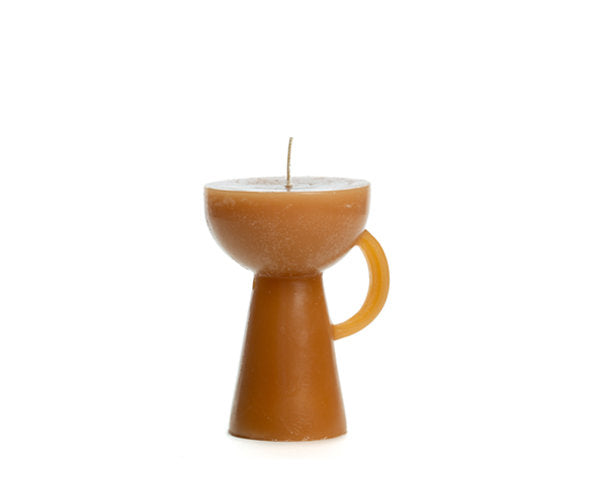 Rustik Lys - Kerzenskulptur Becher Karamell