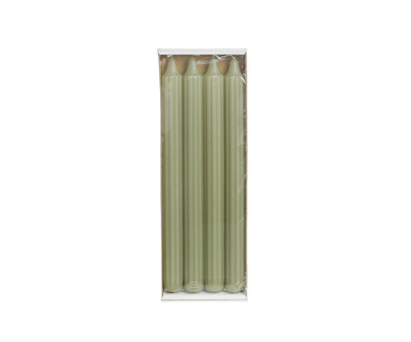 Rustik Lys Grooved dinerkaarsen Eucalyptus 2,1 × 24 cm - 4 stuks