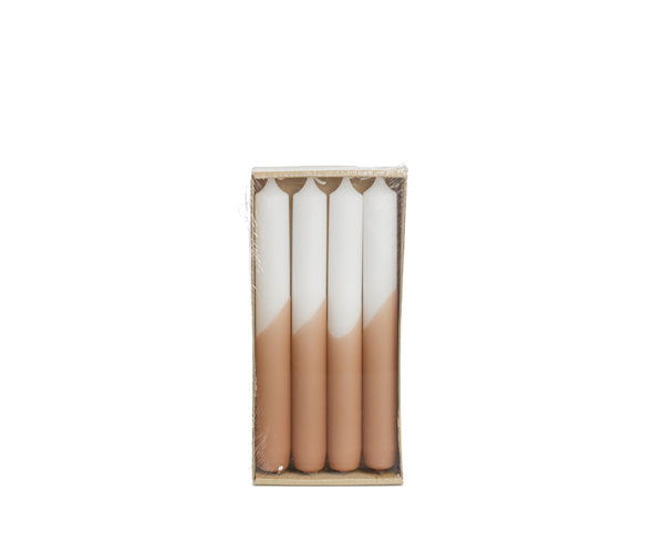 Rustik Lys Half Dipped dinerkaarsen Brique 2,1 × 19 cm - 4 stuks