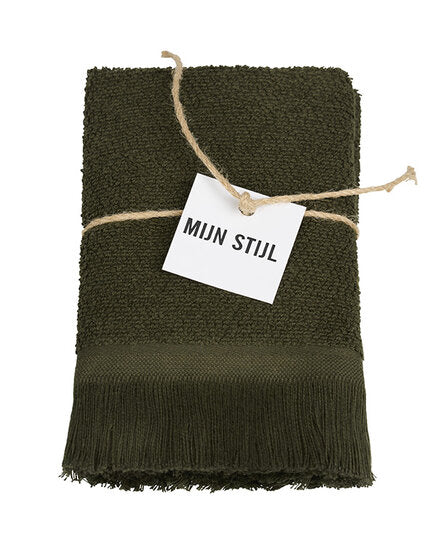 My Style - Geschirrtuch mit Fransen, Dunkelgrün, 2er-Pack