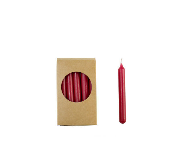 Rustik Lys potloodkaarsjes Antiek rood 1,2 × 10 cm