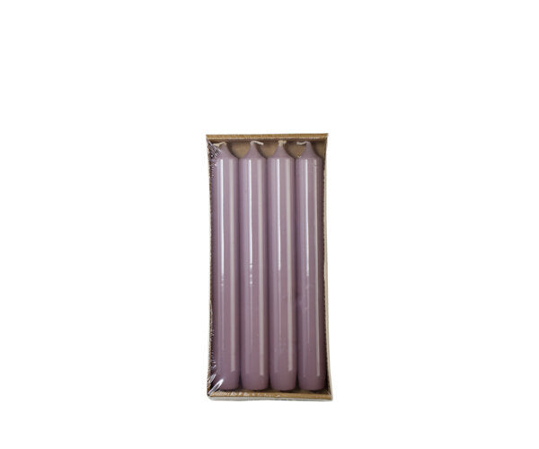 Rustik Lys - Hochglänzende Tafelkerze Mauve s/4