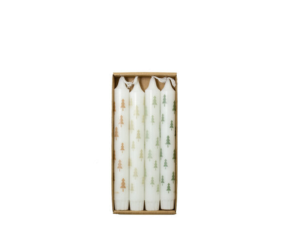 Rustik Lys - BY KIMMI Dinner Candle Pine tree s/4