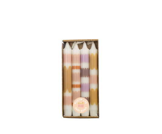 Rustik Lys - BY KIMMI Dinner Candle Flower Power s/4