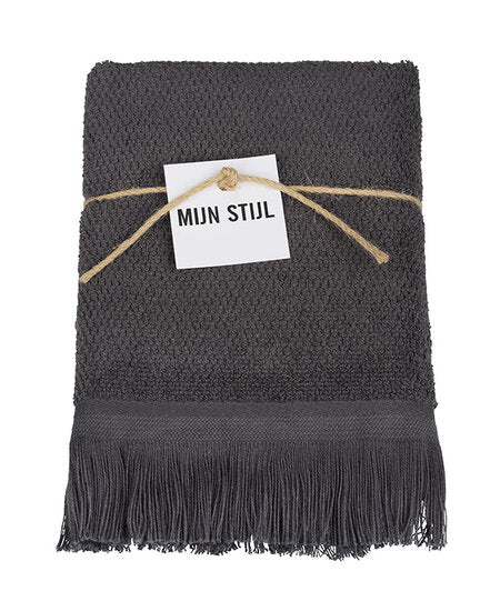 Mein Stil – Fransenhandtuch, Dunkelgrau