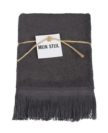 Mein Stil – Fransenhandtuch, Dunkelgrau