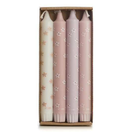 Rustik Lys - BY KIMMI Dinner candle Morning flowers s/4