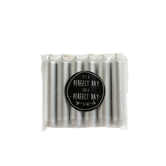 Rustik Lys - Geschenk-Dinnerkerze Silber