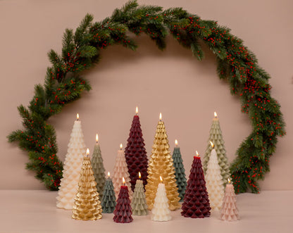 Rustik Lys – Weihnachtsbaumkerze Aubergine M