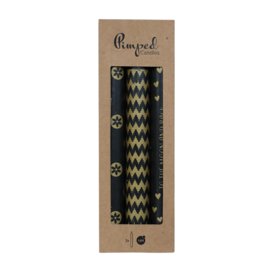 Pimped Candles „To The Moon“ schwarz/gold