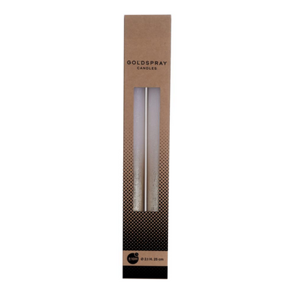 Goldweiße Dinnerkerzen (2er-Pack)