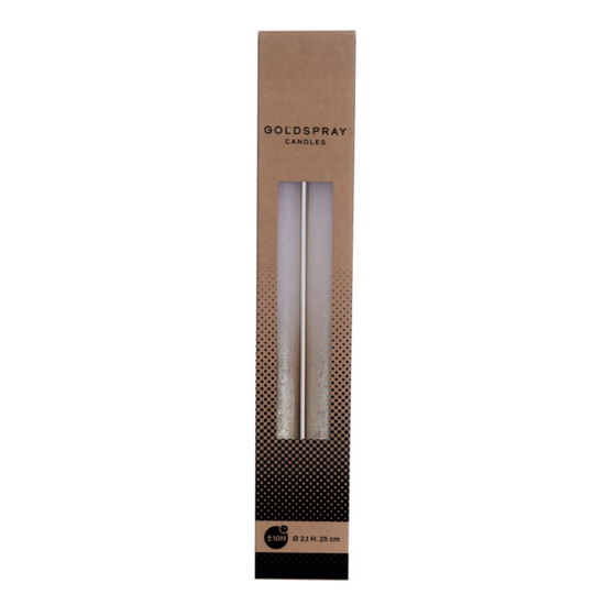 Goldweiße Dinnerkerzen (2er-Pack)