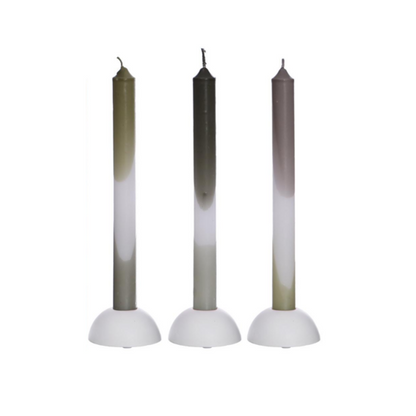 Dinnerkerzen, Dip-Dye-Oliv-Minze, 3er-Pack