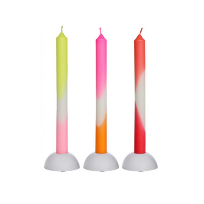 Dinnerkerzen Dip Dye Neon s/3