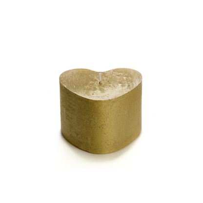 Rustik Lys - Kerzenskulptur Herz gold