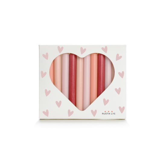 Rustik Lys Heart box stearine potloodkaarsjes 1,2 × 12 cm
