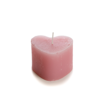 Rustik Lys - Kerzenskulptur Herz rosa