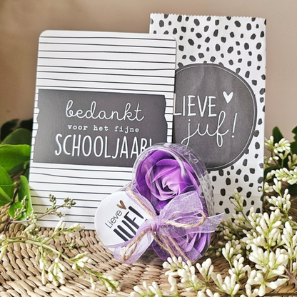 Thistle Rose – Seifenblumen Lavendel, 3er-Set – Liebe Lehrerin