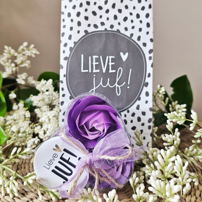 Thistle Rose – Seifenblumen Lavendel, 3er-Set – Liebe Lehrerin