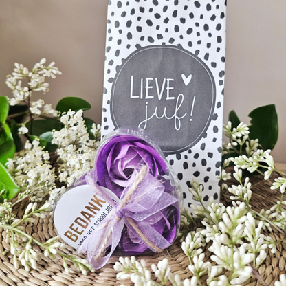 Thistle Rose – Seifenblumen Lavendel, 3er-Set – Danke für das wundervolle Schuljahr