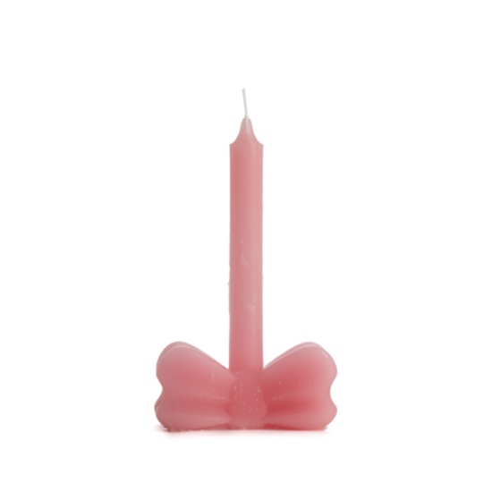 Rustik Lys - Kerzenskulptur Schleife rosa